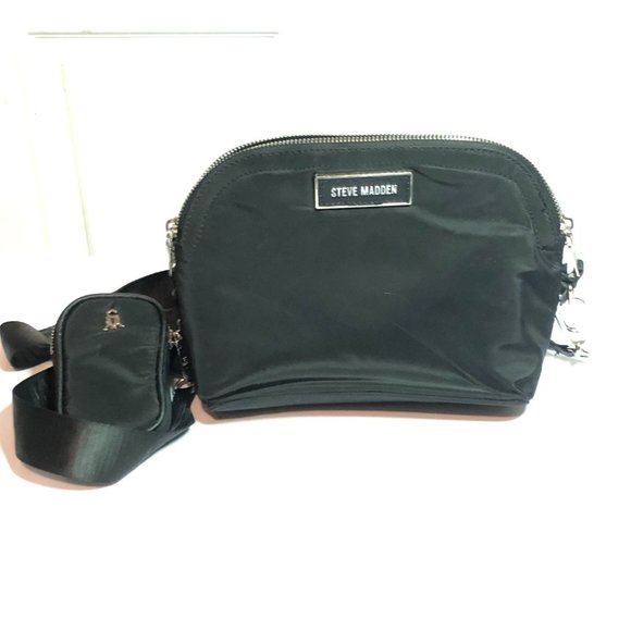 Steve Madden Bfarren cross body bag in black nylon with Detachable pouch - Picture 5 of 8